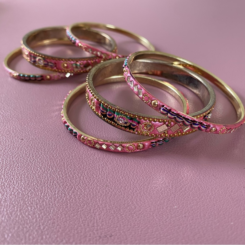 NEW set of pink Indian bangles for girls